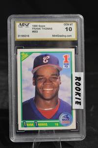 lot 33 image: 1990 Score Frank Thomas #663 Rookie Card - Mint Grading GEM MT 10