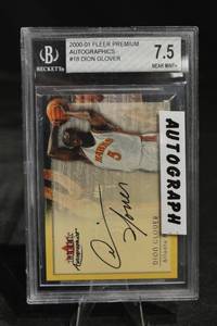 lot 36 image: Fleer Premium Autographs Dion Glover Card #18 - Beckett 7.5 NM
