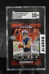 lot 43 image: Panini 2024 Rookies & Stars SR-CWS Caleb Williams Stellar Rookies Red Prizm Card
