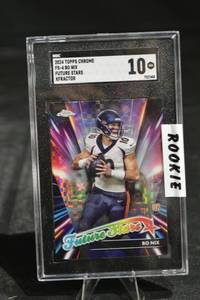 lot 45 image: Topps Chrome 2024 FS-4 Bo Nix Future Stars XFractor - SGC 10 Graded Card