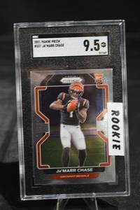lot 46 image: JaMarr Chase 2021 Panini Prizm Rookie Card - Cincinnati Bengals - GEM MINT 9.5