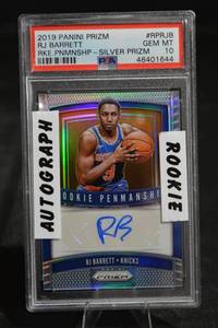 lot 49 image: RJ Barrett 2019 Panini Prizm Rookie Penmanship Silver Prizm PSA Gem Mint 10