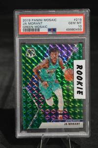 lot 50 image: Panini Mosaic Ja Morant Green Mosaic Rookie Card No. 219 - PSA Gem Mint 10