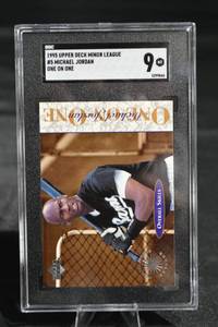 lot 63 image: Upper Deck 1995 Minor League Michael Jordan - One On One Card - SGC 9 Mint