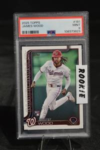 lot 148 image: Topps 2025 James Wood RC Nationals PSA Mint 9 Rookie Card