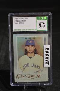lot 154 image: Topps Allen & Ginter Bo Bichette Silver Portrait RC 2020 - Gem Mint 9.5