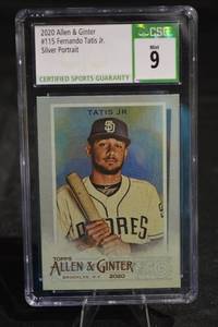 lot 155 image: Topps Allen & Ginter 2020 Fernando Tatis Jr. Silver Portrait Card #115 - San Diego Padres