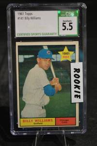 lot 157 image: Topps 1961 Billy Williams Rookie Card #141 Cubs - CSG 5.5 Excellent