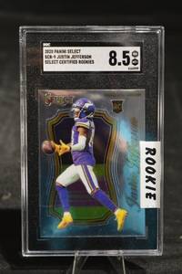 lot 171 image: Panini Select SCR-9 Justin Jefferson RC - 2020, SGC 8.5