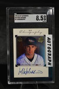 lot 180 image: Mike Mussina 1998 UD SP Authentic SP Chirography Autographed Card - SGC 8.5