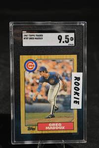 lot 182 image: Topps 1987 Traded Greg Maddux #70T Rookie Card - PSA 9 (Cubs)