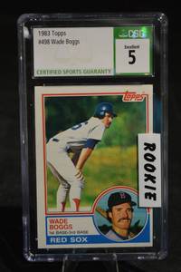 lot 194 image: Topps Wade Boggs 1983 #498 Red Sox Rookie Card CGC 5 Excellent