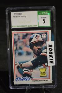 lot 270 image: 1978 Topps Eddie Murray #36 Orioles RC - CSG EX 5 Graded Card