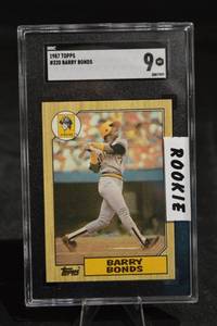 lot 280 image: Topps Barry Bonds 1987 #320 Rookie Card - SGC 9 Mint