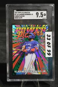 lot 293 image: Topps Celebration Power Players Vladimir Guerrero Jr. Green 3399 PP-16 SGC 9.5 Mint Card