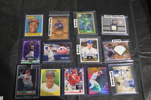 lot 300 image: Baseball Card Lot (Lot of 12) - Vintage & Modern with Game-Used Patches & Rookies