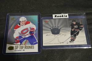 lot 303 image: SP Top Rookies RC Lot - 2 Hockey Rookie Cards (Canadiens & Capitals)