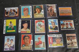 lot 304 image: Topps 1950s Hall of Fame Baseball Cards Lot - 12 Cards