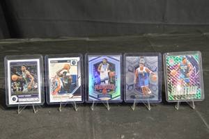 lot 317 image: Anthony Edwards Timberwolves Basketball Cards Lot - 5 Cards