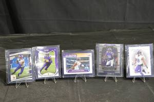 lot 318 image: Justin Jefferson Vikings Football Cards Lot - Prestige 2023, Celebration, Select