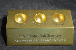 lot 343 image: Ambassador Brand Meats - Executive Ball Game - Brass Promotional Desk Toy