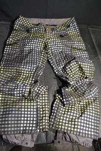 lot 349 image: Burton DryRide Snow Pants XL - Checkered GrayBlack with Lime Accents