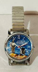 lot 55C image: K - Vintage Star Wars C-3PO & R2-D2 Dial Watch - Stainless Steel Band