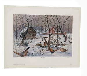 lot 201C image: LL - In Shelter - Les C. Knuba Color Lithograph 23 x 29 in