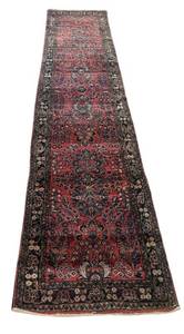 lot 92R image: LR - Vintage Persian Runner Rug with Floral Medallion Border
