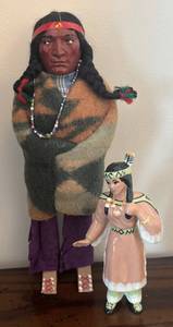lot 96R image: LR - Skookum Native American Doll & Ceramic Figurine