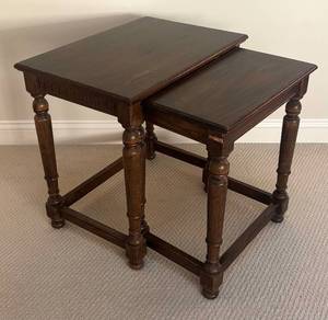 lot 136R image: LR - Vintage Set of Nesting Wooden Tables