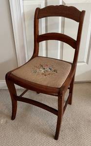 lot 174R image: MB - Vintage Chair with Needlepoint Seat