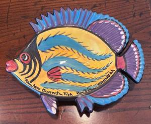 lot 182R image: LR - Rainbow Butterfly Fish Dish by Ben Diller