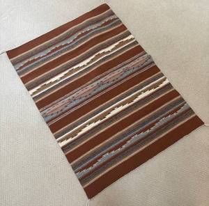 lot 245R image: LR - Vintage Textile  Rug Southwestern Stripe Pattern
