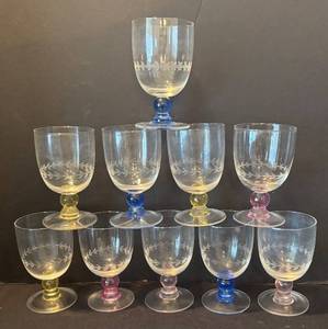 lot 248R image: LR - 10 Vintage Princess House Heritage Stemmed Iced Tea Glasses