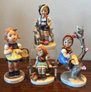 lot 268R image: DR - Vintage Goebel Hummel Apple Tree Girl, Sister, Little Goat Herder and More