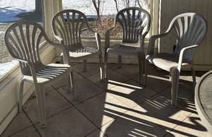 lot 299R image: P - Four Resin Patio Chairs
