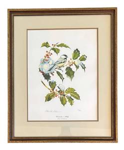lot 309R image: Albert Earl Gilbert Chickadee on Holly Limited Edition Print