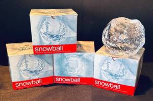 lot 310R image: LR - Set of Four Kosta Boda Snowball Candleholders