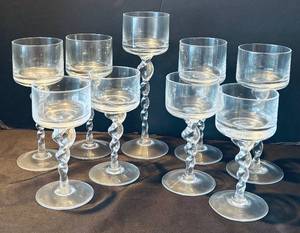 lot 312R image: K - Twisted Spiral Glass Candleholders