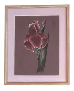 lot 406R image: K - Iris Floral Print - Framed Print