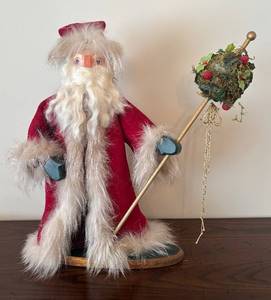 lot 475R image: BR - Decorative Santa Claus with Red Velvet Coat with Fur Trim