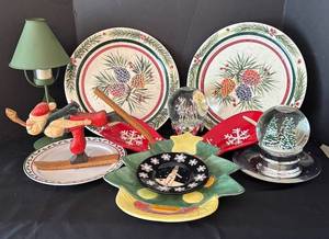 lot 480R image: DR - Christmas Plates & Holiday Decor Lot