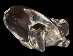 lot 48H image: LL - Daum France Crystal Pig Sculpture
