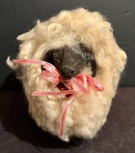 lot 51H image: LL - Vintage Lalanne-style Wool Sculpture Sheep