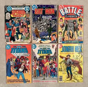 lot 156H image: LL - DC Comics Lot of 6 Vintage Covers Batman, Superman Family, Teen Titans, Jonah Hex, Battle Classics