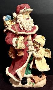 lot 240H image: LL - Santa Claus Figurine - 12-Inch Tall with Angels & Gifts