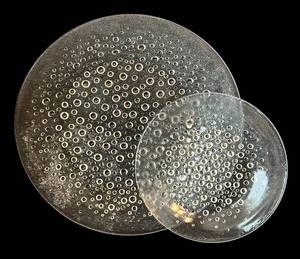 lot 350H image: K - Vintage Asteroid Clear Glass Plates & Platter - Largest 14-Inch Diameter