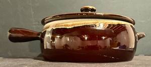 lot 357H image: LL - Vintage Pfaltzgraff Gourmet Brown Drip Covered Casserole Dish - 15-inch, USA