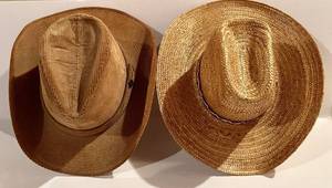 lot 429H image: LL - Resistol Stagecoach Hat & Woven Straw Cowboy Hat - Vintage Western Pair